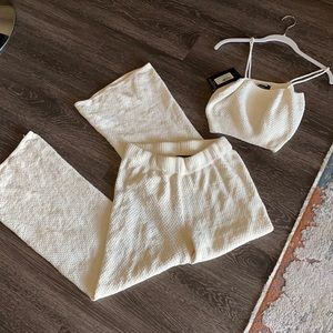 Off White Soft Material two piece set Pretty Little Thing